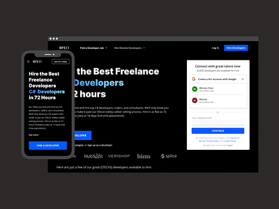 Arc Freelance Dev Hiring Page