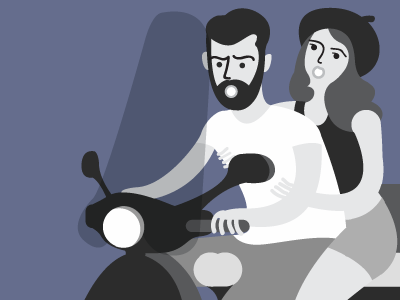 Biker Couple Detail beard bikes editorial love motorbikes scooters style travel