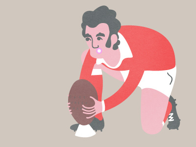 Phil Bennet carefree frank character design character illustration portrait rugby sport wip
