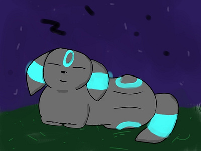 a sleeping umbreon