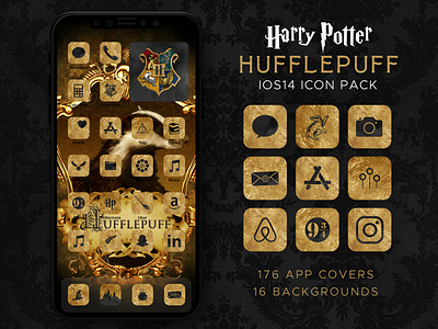 Harry Potter Hufflepuff iOS14 Icon Theme Pack design icons icons pack iphone