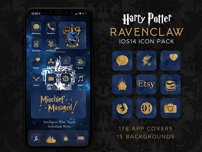 Harry Potter Ravenclaw iOS14 Icon Theme Pack design icons icons pack iphone