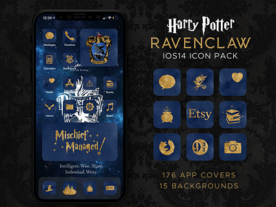 Harry Potter Ravenclaw iOS14 Icon Theme Pack