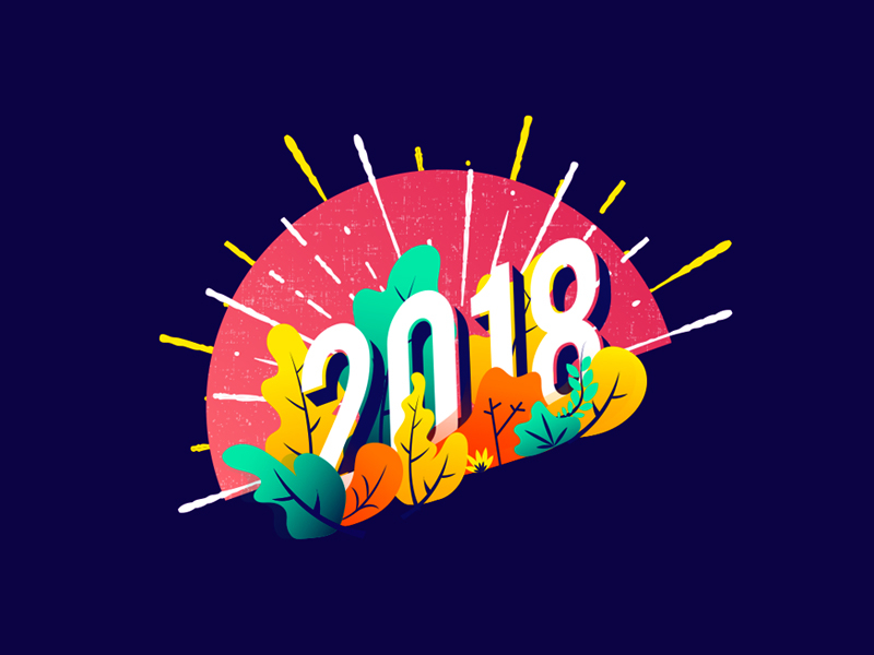 Happy New Year 2018 graphic happy illustration illustrator new year