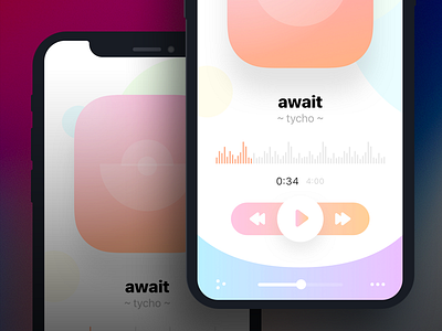 Music Player ~ iPhone x app concept iphone music player sketch ui x