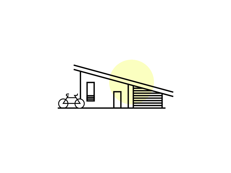 House illustration architecture building house icon illustration line art logo modern
