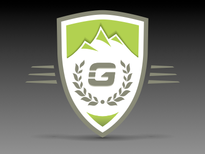 Galibier:Time corporate identity branding crest green grey laurel logo mountain outdoor sports white