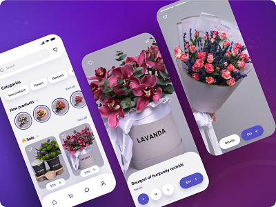 E-commerce - Mobile App app business clean design e commerce flowers home screen interface ios market minimal mobile mobile app design mobile design product search shop size store ui