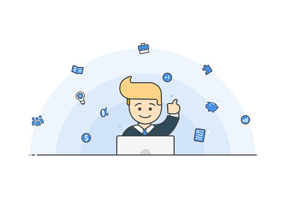 the finance guy character finance flat icons illustration like