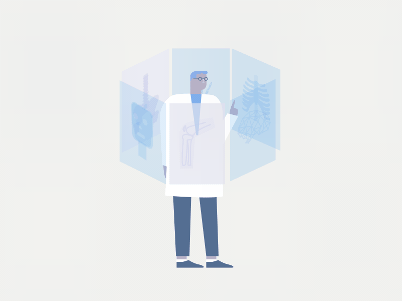 Medable - Swipe skeleton medical hospital panel xray data doctor interaction interactive swipe