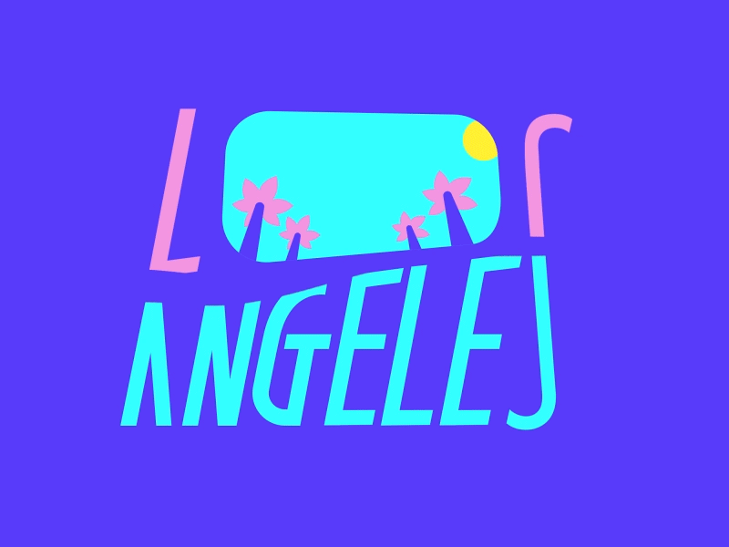 🌴 L O S A N G E L E S 🌴 blend california city flashy lettering los angeles palms post card travel tropical type