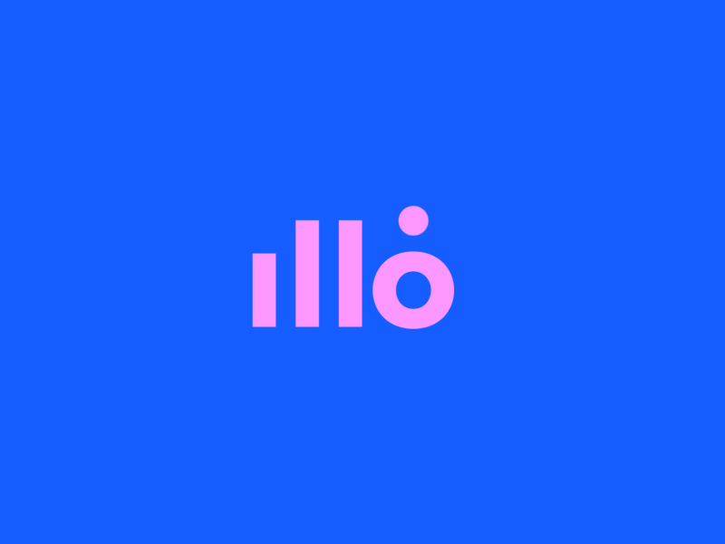 Illo logo update palette illostudio motion typography logo ui design shapes loop motion graphics animation illo gif
