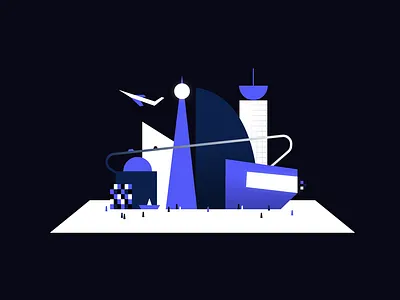 Spatial city 🚀 city design flat illo illustration shapes space vector