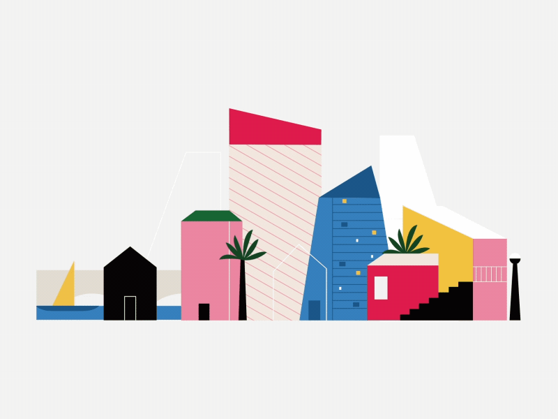 Data houses abstract animation city data dataviz flat geometric geometry gif house illo motion motion graphics shapes structure vector