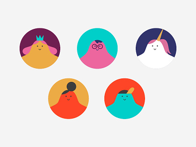 (Un)conventional users character characterdesign color contrast design flat icon illo illustration princess shapes ui unicorn user ux vector
