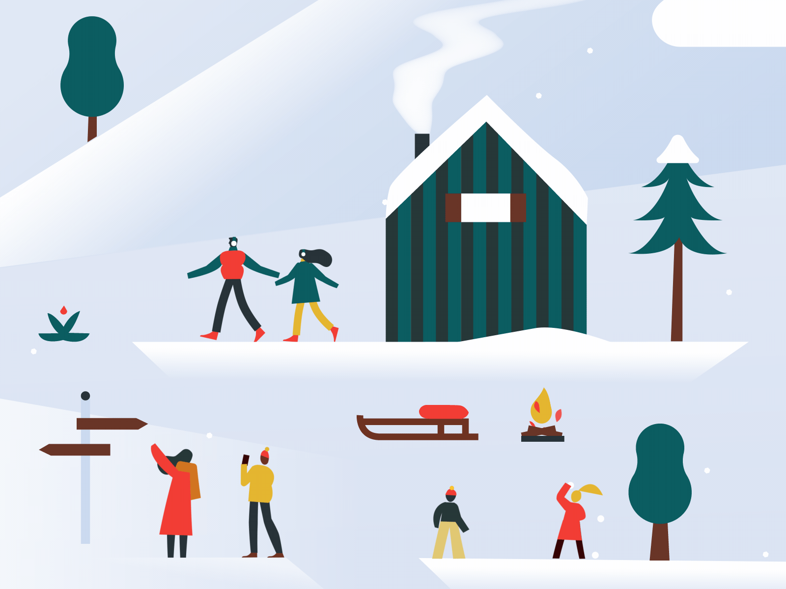 Skiing trip animation character gif illo loop motion motion graphics mountain ski skiing snow snowboard sport trip winter
