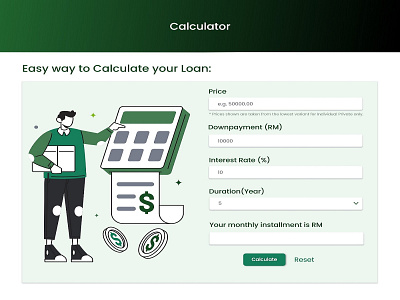 Loan Calculator design illustration ui vector