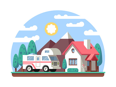 Today I discover Dribbble... debut fresh air hiking home landscape motorhome rv tourism traveling