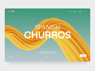 Spanish Churros Concept Web design illustration ui