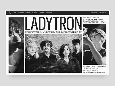 Ladytron music band website design music typography ui