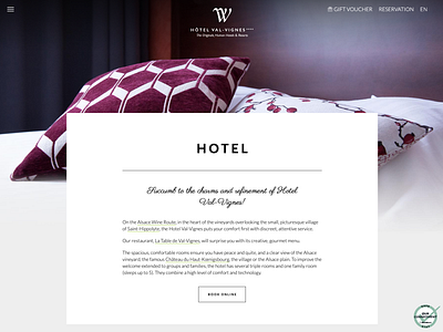 Hotel Val-Vignes website