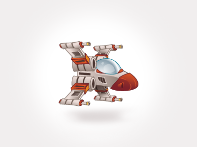 Xwing game icon spaceship vector x wing