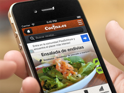 Cocina.es mobile layout - Final app mobile