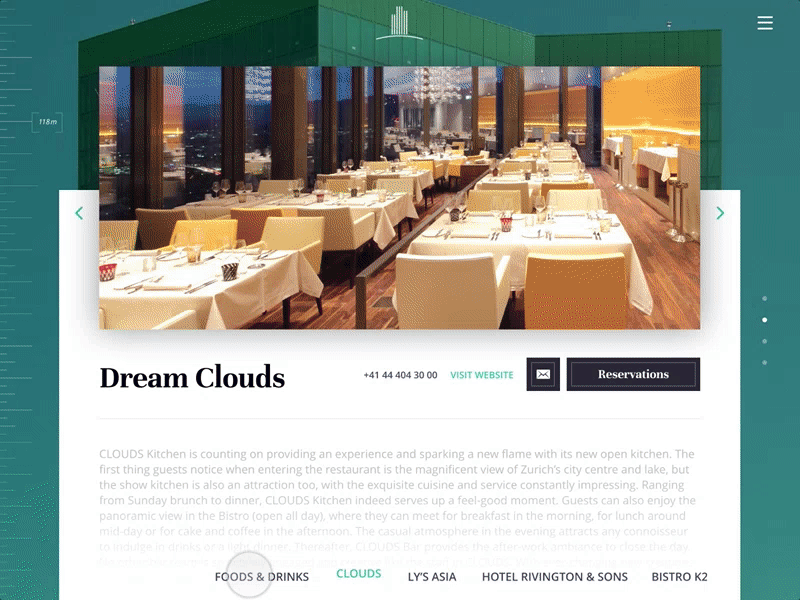 Building Presentation Webiste animated food gif interactive interface presentation restaurant skyscraper web