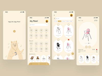 Toys and Baby Gear Rental Mobile App app baby delivery service graphic design illustration mobile app mom rental app toys ui ux