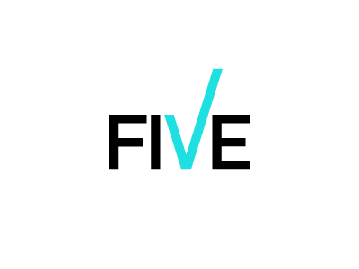 Five / Logo fresh contemporary modern logo typography tick din