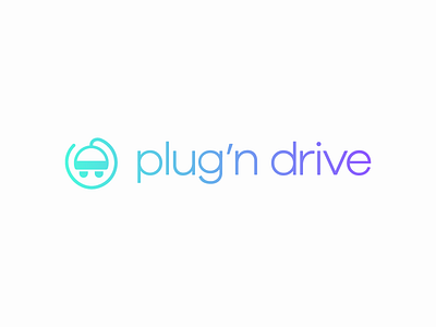 Plug'n Drive car clever drive electric gradient logo modern plug