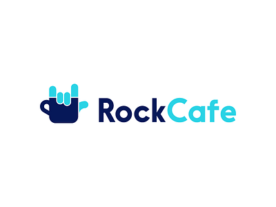 Rock Cafe Logo 01 cafe cap clever coffee fingers gradient hand logo modern rock smart