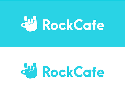 Positive Negative Rock Cafe cafe cap clever coffee fingers gradient hand logo modern rock smart