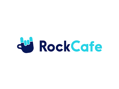 All New Logo / Rock Cafe cafe cap clever coffee fingers gradient hand logo modern rock smart