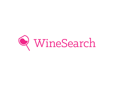 Wine Search Logo flat glass modern search simple web wine