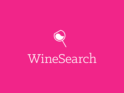 Wine Search Logo clever flat glass logo mark minimal modern search simple symbol web