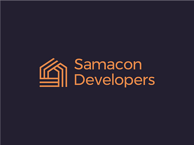 Samacon Developers Logo architecture gold house line logo modern property simple