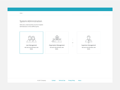 Administration Page admin icon illustration management menu options saas ui ux