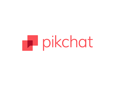 Pikchat branding chat flat icon identity logo modern simple tech