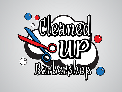Cleaned Up Barbershop branding design logo