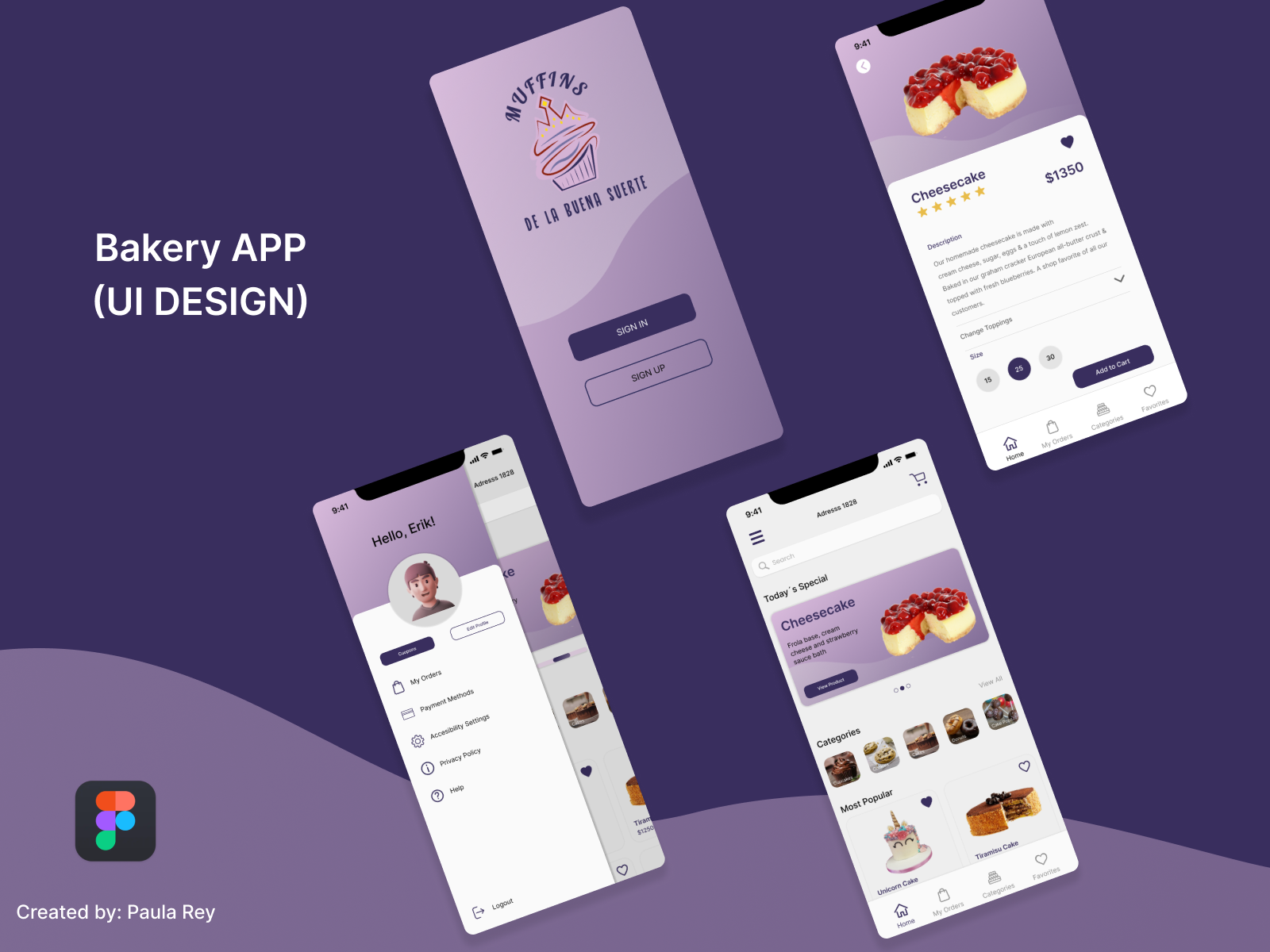 Bakery App UI Design by Paula Rey on Dribbble