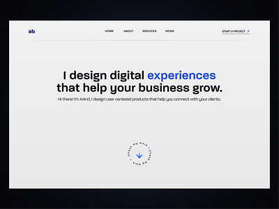 Portfolio Website design design portfolio design services landing minimalism modern personal page personal website portfolio services simple ui ux designer ux ui designer