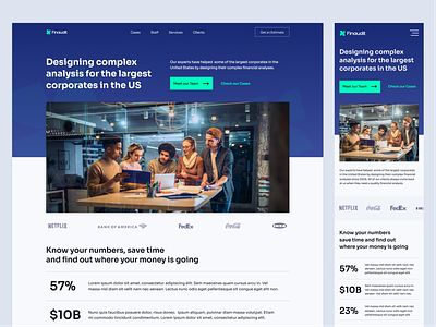 FinAudit - Finance Company call to action company cta design landing landing page modern trend