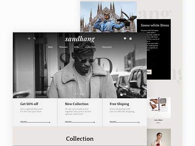 Brand Fashion Web Design branding design ui ux web design