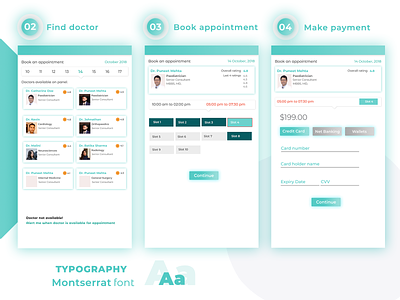 Concept doctor appointment app app concept app ui app ui design ios payment screen sign up ui ux ui design