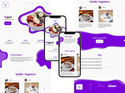 Yogurt Company Landing Page + Mobile Version branding design desktop figma landing page logo mobile ui ux web