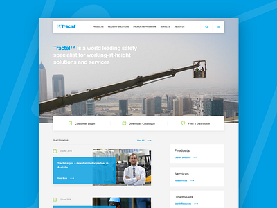 Tractel – Homepage design adobe xd digital design ui design ux design website design
