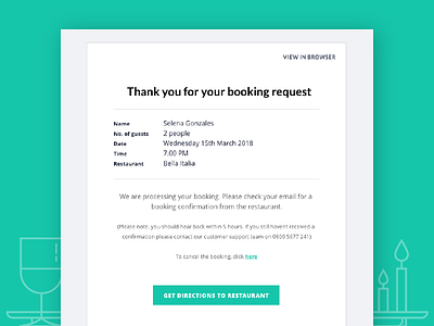 Email template – Booking request