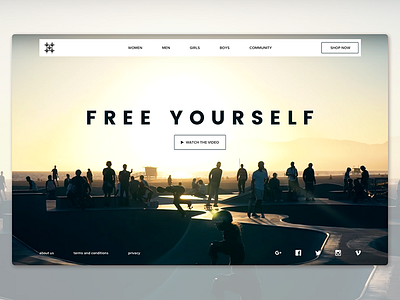 Daily UI challenge #004 - Free Yourself daily ui landing page skate