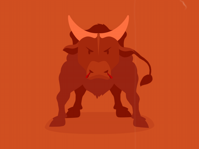 One angry bull after effects animation branding animation bull character animation illustration joyfull